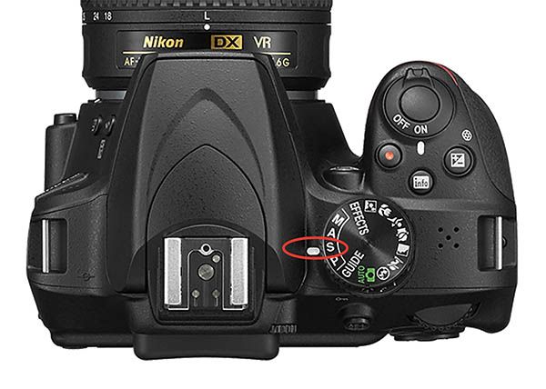 Shutter priority S mode Nikon