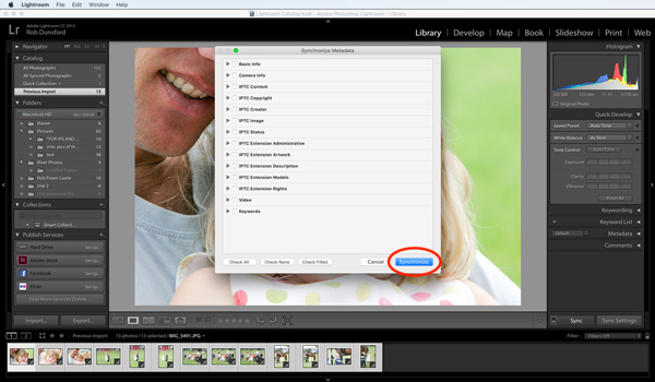 lightroom select multiple photos